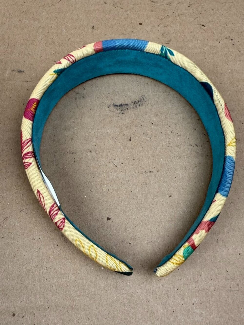Women's Floral Pattern Padded Headband Cream Blue Pink Soft Lining